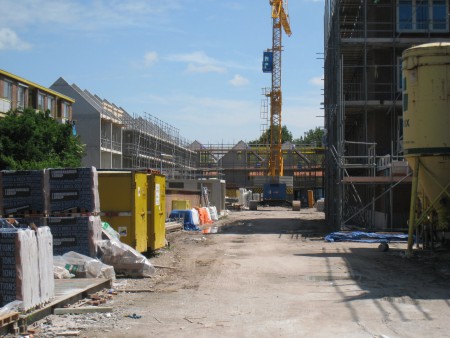 Zicht op achterzijde nummer 1 t/m 4